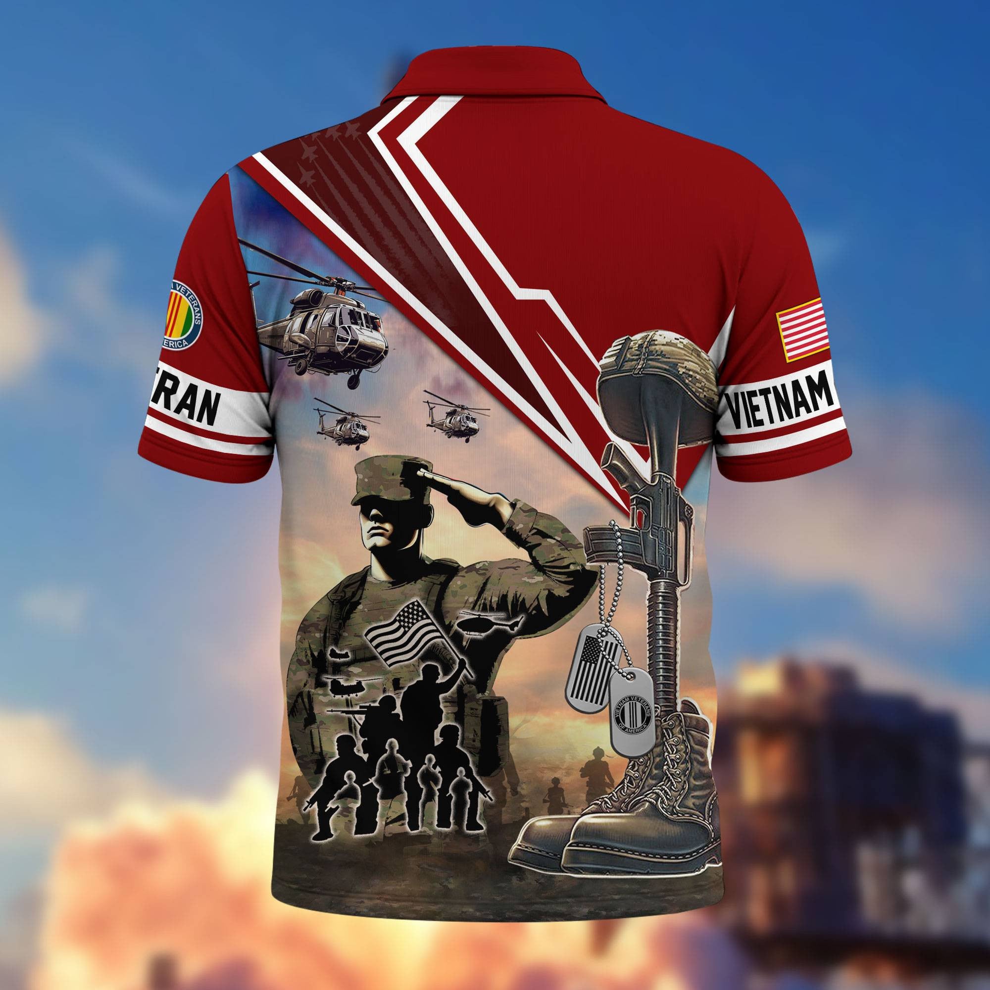 Premium US Veterans Polo Shirt BPHN060211, Gifts For US Veterans, Gifts On Father's Day, Independence Day, Armed Forces Day, Veterans Day.