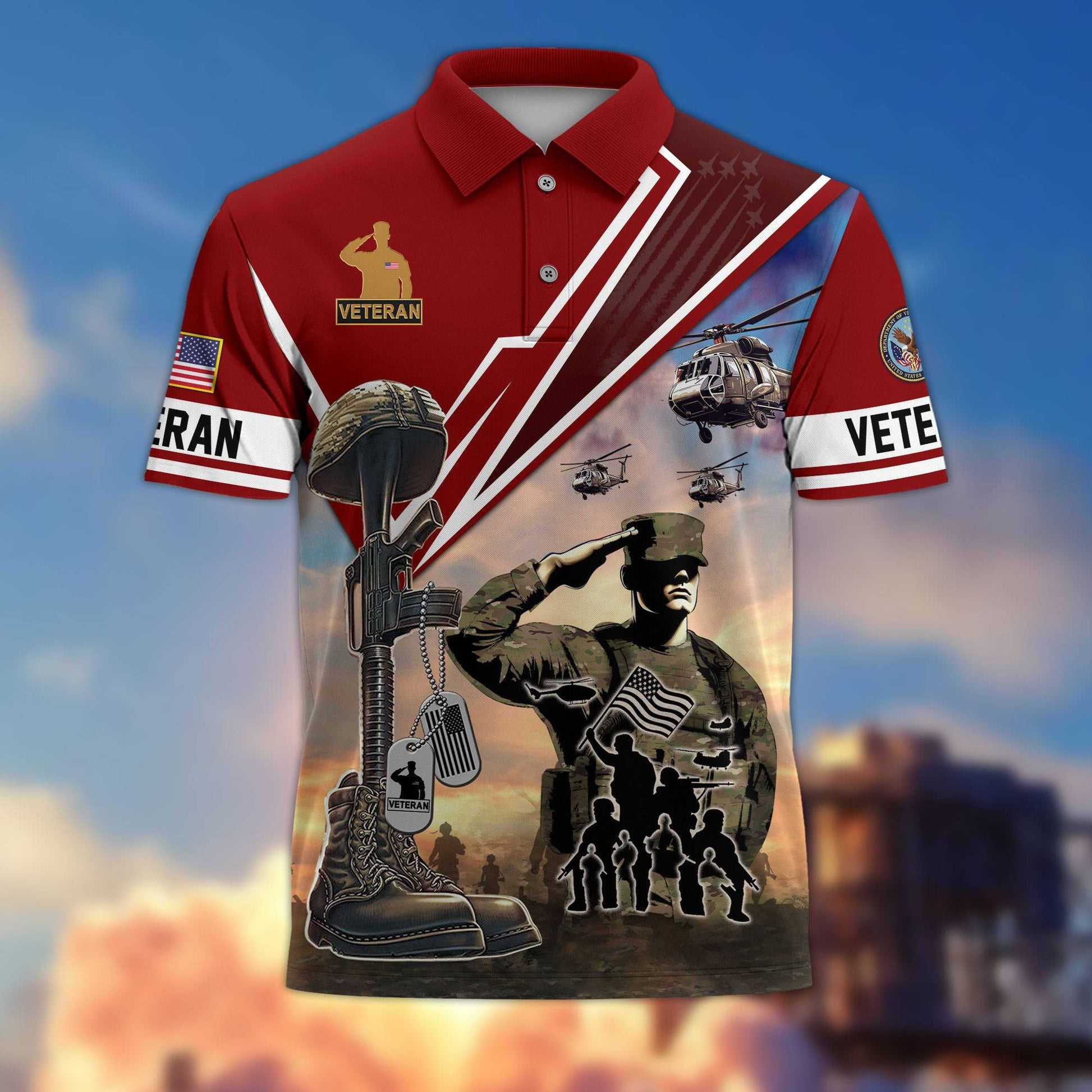 Premium US Veterans Polo Shirt BPHN060211, Gifts For US Veterans, Gifts On Father's Day, Independence Day, Armed Forces Day, Veterans Day.