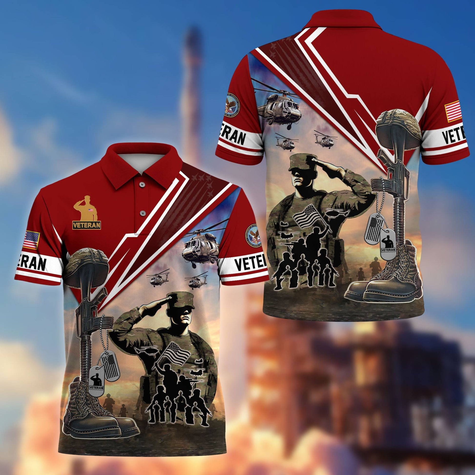 Premium US Veterans Polo Shirt BPHN060211, Gifts For US Veterans, Gifts On Father's Day, Independence Day, Armed Forces Day, Veterans Day.