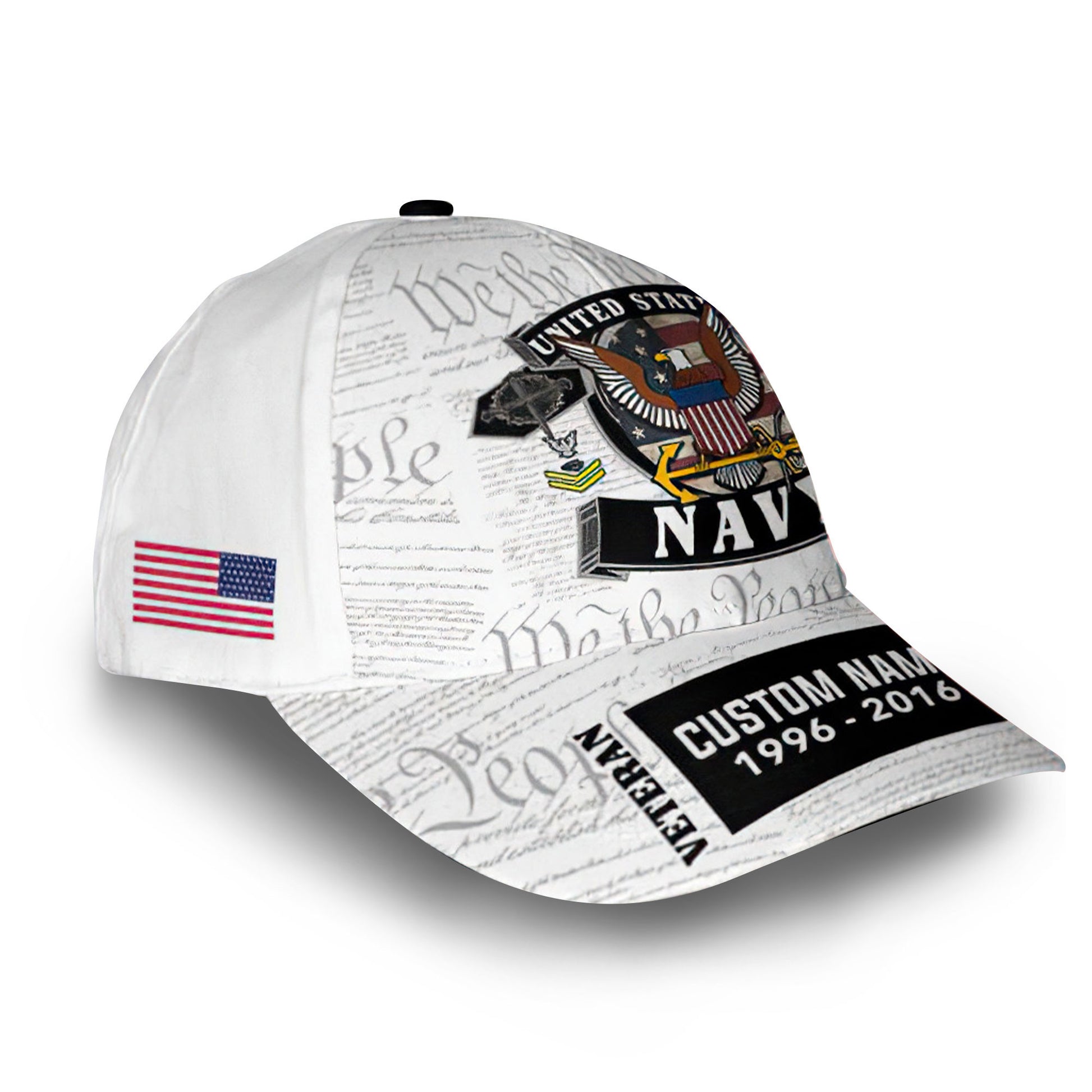 Premium US Navy Cap VPVC012502, Custom Name, Rank, Year, Gifts For Navy Veteran, Best Gifts On Father's Day, Armed Forces Day, Independence Day, Veterans Day.