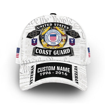 Premium USCG Cap VPVC012505, Custom Name, Rank, Year, Gifts For Coast Guard Veteran, Best Gifts On Father's Day, Armed Forces Day, Independence Day, Veterans Day.