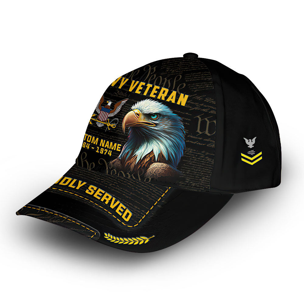 Premium Custom US Navy Cap VPVC012602, Gifts For Navy Veteran, Gifts For Dad, For Husband, Best Gifts On Father's Day, Armed Forces Day, Independence Day, Veterans Day.