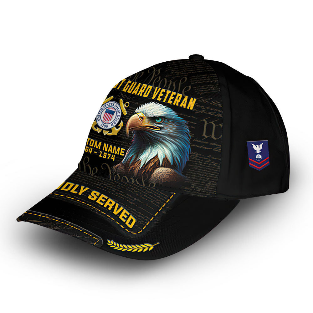 Premium Custom USCG Cap VPVC012605, Gifts For Coast Guard Veteran, Gifts For Dad, For Husband, Best Gifts On Father's Day, Armed Forces Day, Independence Day, Veterans Day.