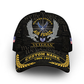 Unique Custom Name, Rank, Year, USAF Cap VPVC012904, Gifts For Air Force Veteran, Gifts For Dad, For Husband, Best Gifts On Father's Day, Independence Day, Veterans Day.