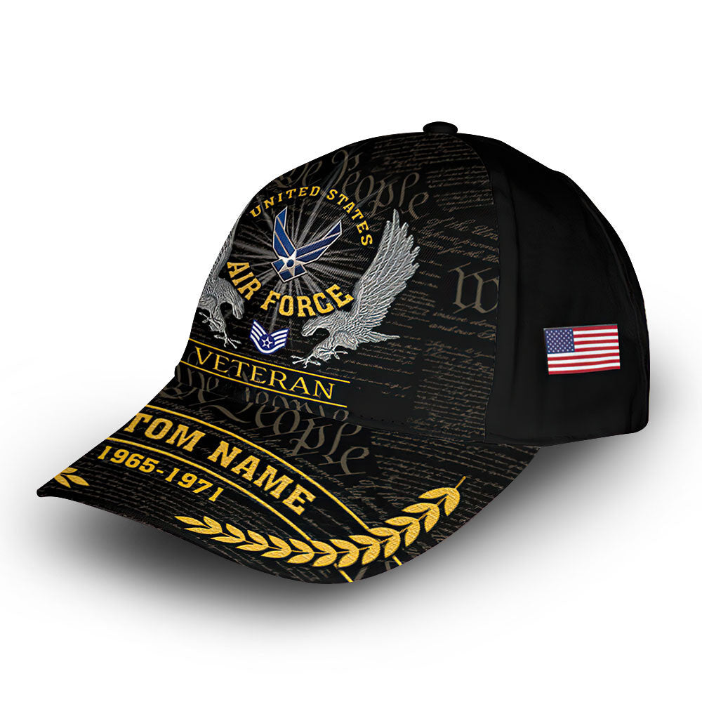 Unique Custom Name, Rank, Year, USAF Cap VPVC012904, Gifts For Air Force Veteran, Gifts For Dad, For Husband, Best Gifts On Father's Day, Independence Day, Veterans Day.