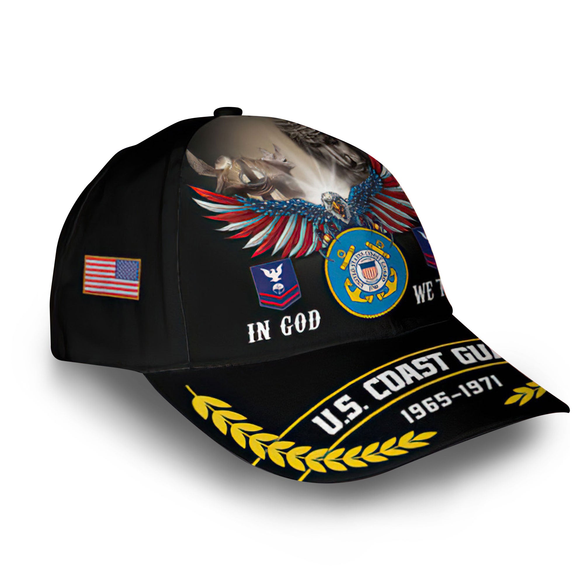 USCG Custom Cap VPVC012910, Gifts For Coast Guard Veteran, Best Gifts On Father's Day, Armed Forces Day, Independence Day, Veterans Day.