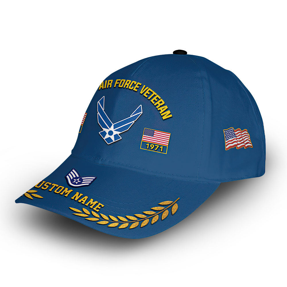Premium Custom USAF Cap VPVC013009, Gifts For Air Force Veteran, Best Gifts On Father's Day, Armed Forces Day, Independence Day, Veterans Day.