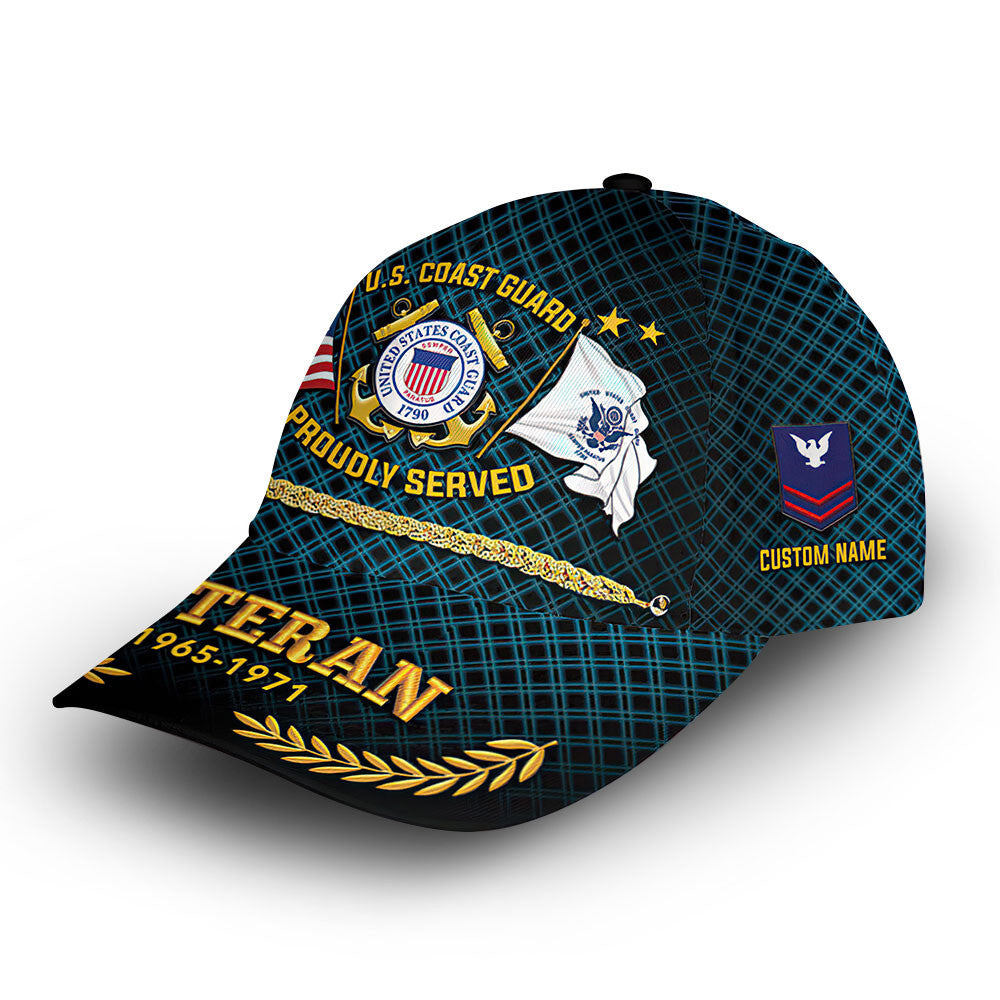Premium Custom USCG Cap VPVC013105, Gifts For Coast Guard Veteran, Best Gifts On Father's Day, Armed Forces Day, Independence Day, Veterans Day.