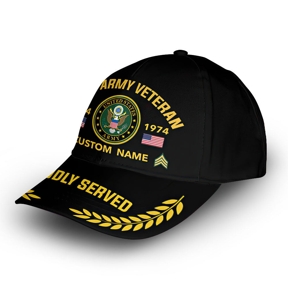 Premium Custom US Army Cap VPVC013106, Gifts For Army Veteran, Gifts For Dad, For Husband, Best Gifts On Father's Day, Armed Forces Day, Independence Day, Veterans Day.