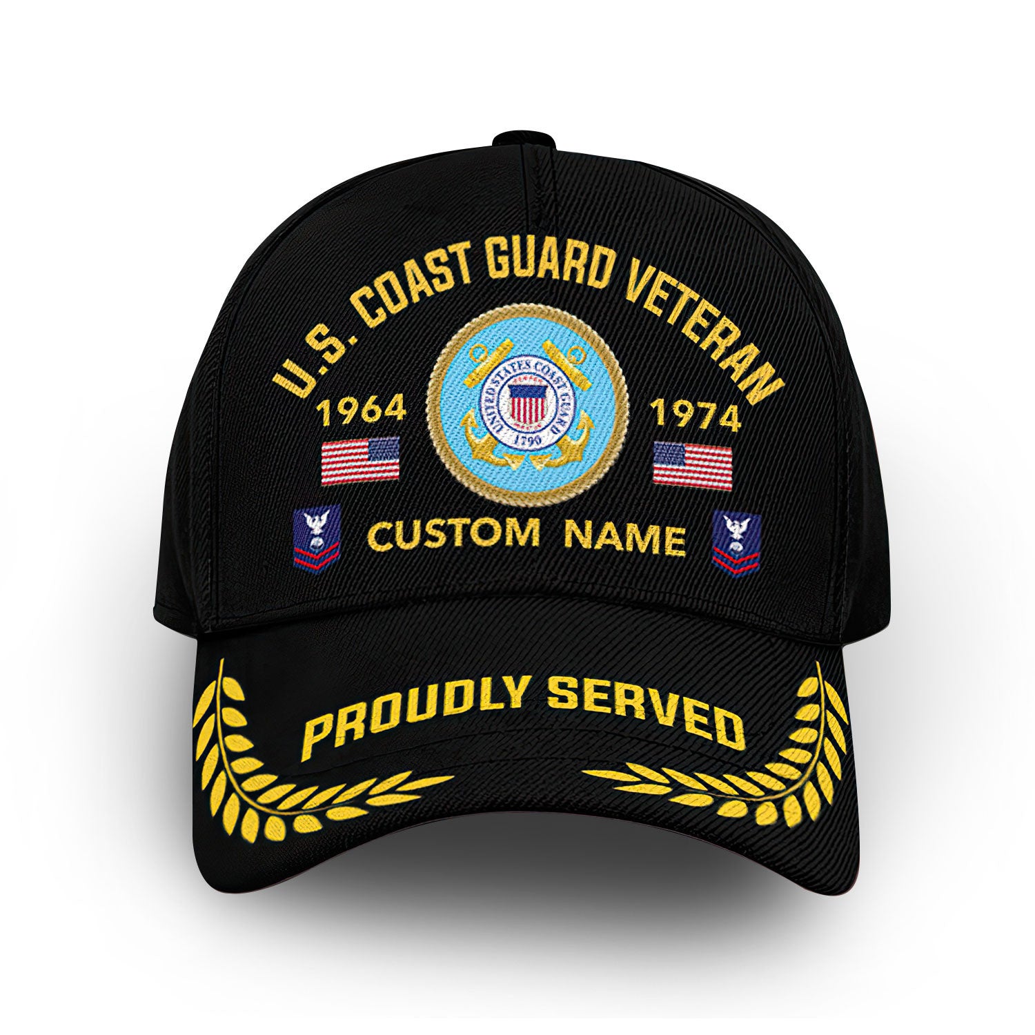 Premium Custom USCG Cap VPVC013110, Gifts For Coast Guard Veteran, Gifts For Dad, For Husband, Best Gifts On Father's Day, Armed Forces Day, Independence Day, Veterans Day.