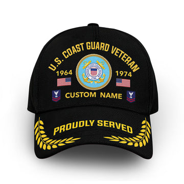 Premium Custom USCG Cap VPVC013110, Gifts For Coast Guard Veteran, Gifts For Dad, For Husband, Best Gifts On Father's Day, Armed Forces Day, Independence Day, Veterans Day.