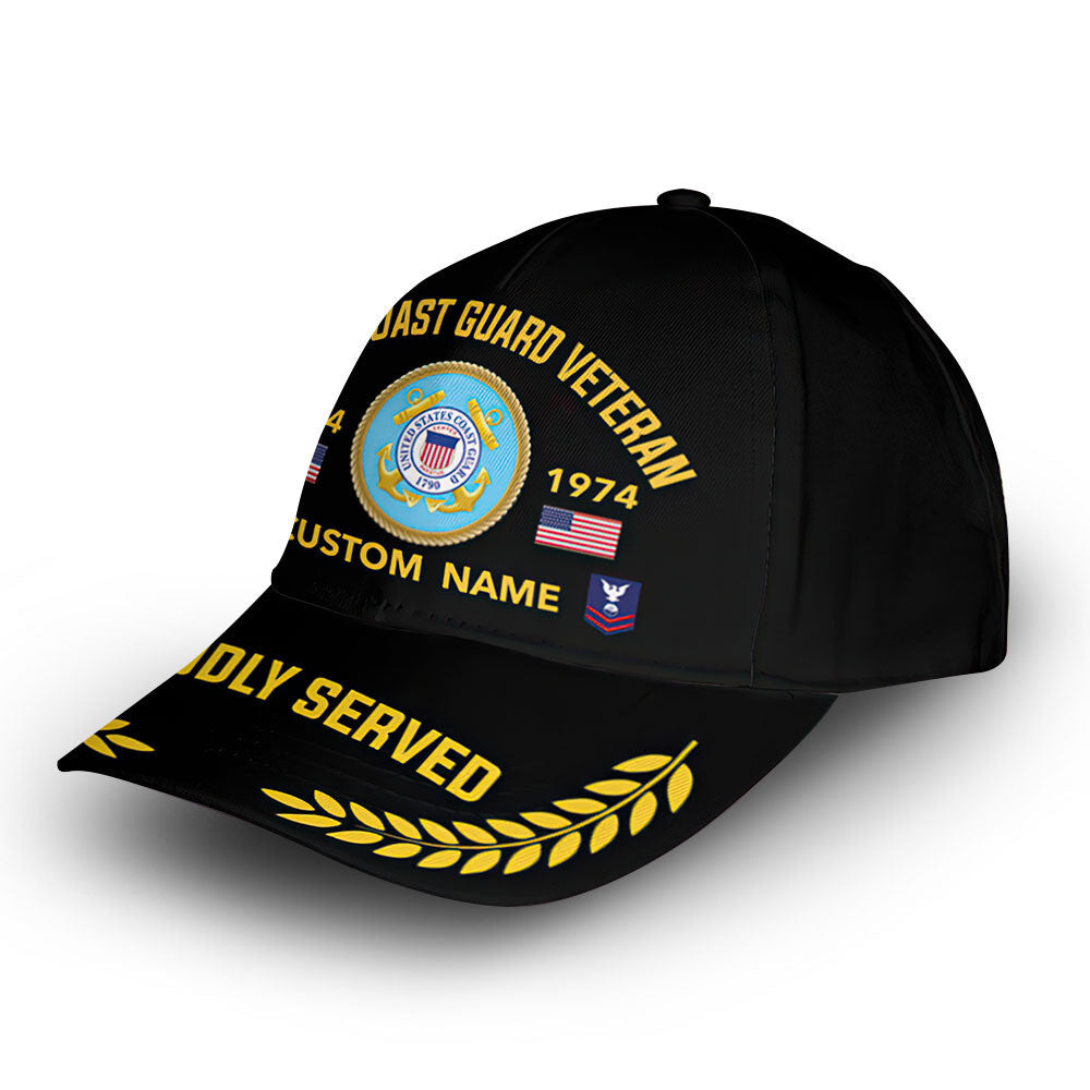 Premium Custom USCG Cap VPVC013110, Gifts For Coast Guard Veteran, Gifts For Dad, For Husband, Best Gifts On Father's Day, Armed Forces Day, Independence Day, Veterans Day.