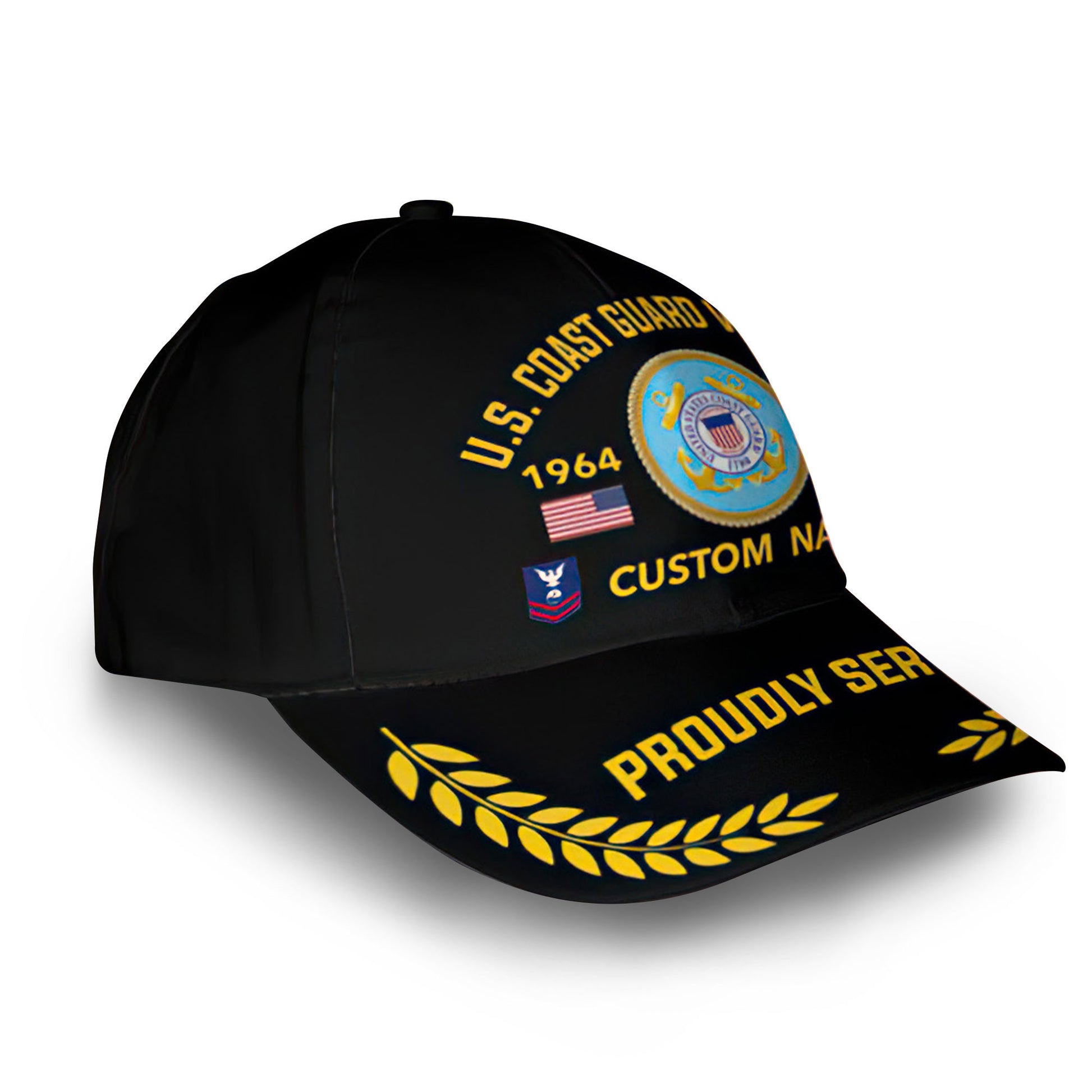 Premium Custom USCG Cap VPVC013110, Gifts For Coast Guard Veteran, Gifts For Dad, For Husband, Best Gifts On Father's Day, Armed Forces Day, Independence Day, Veterans Day.