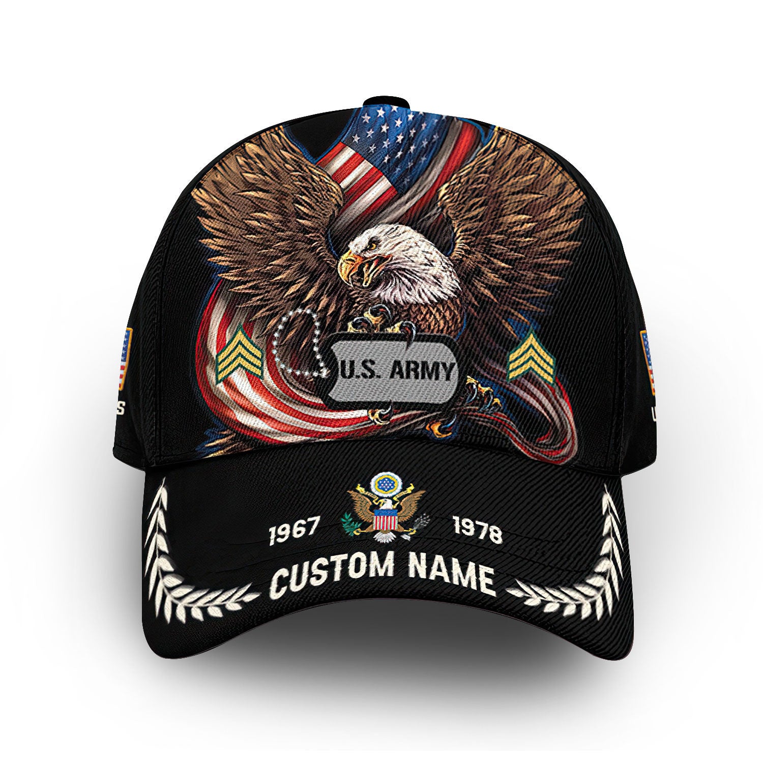 Premium US Army Cap VPVC013206, Custom Name, Rank, Year, Gifts For Army Veteran, Best Gifts On Father's Day, Armed Forces Day, Independence Day, Veterans Day.