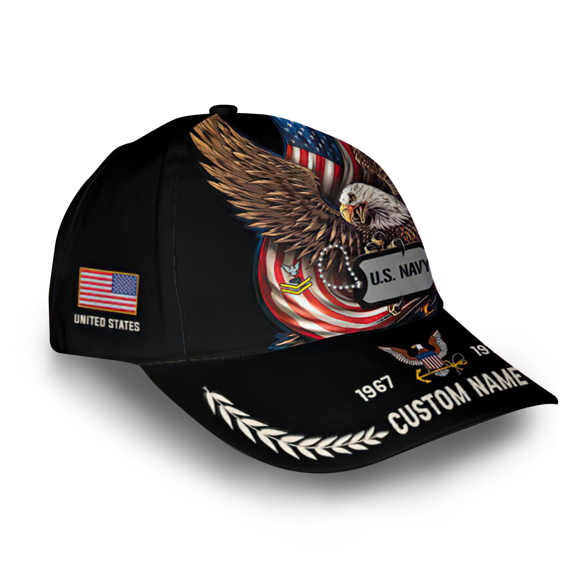Premium US Navy Cap VPVC013207, Custom Name, Rank, Year, Gifts For Navy Veteran, Best Gifts On Father's Day, Armed Forces Day, Independence Day, Veterans Day.