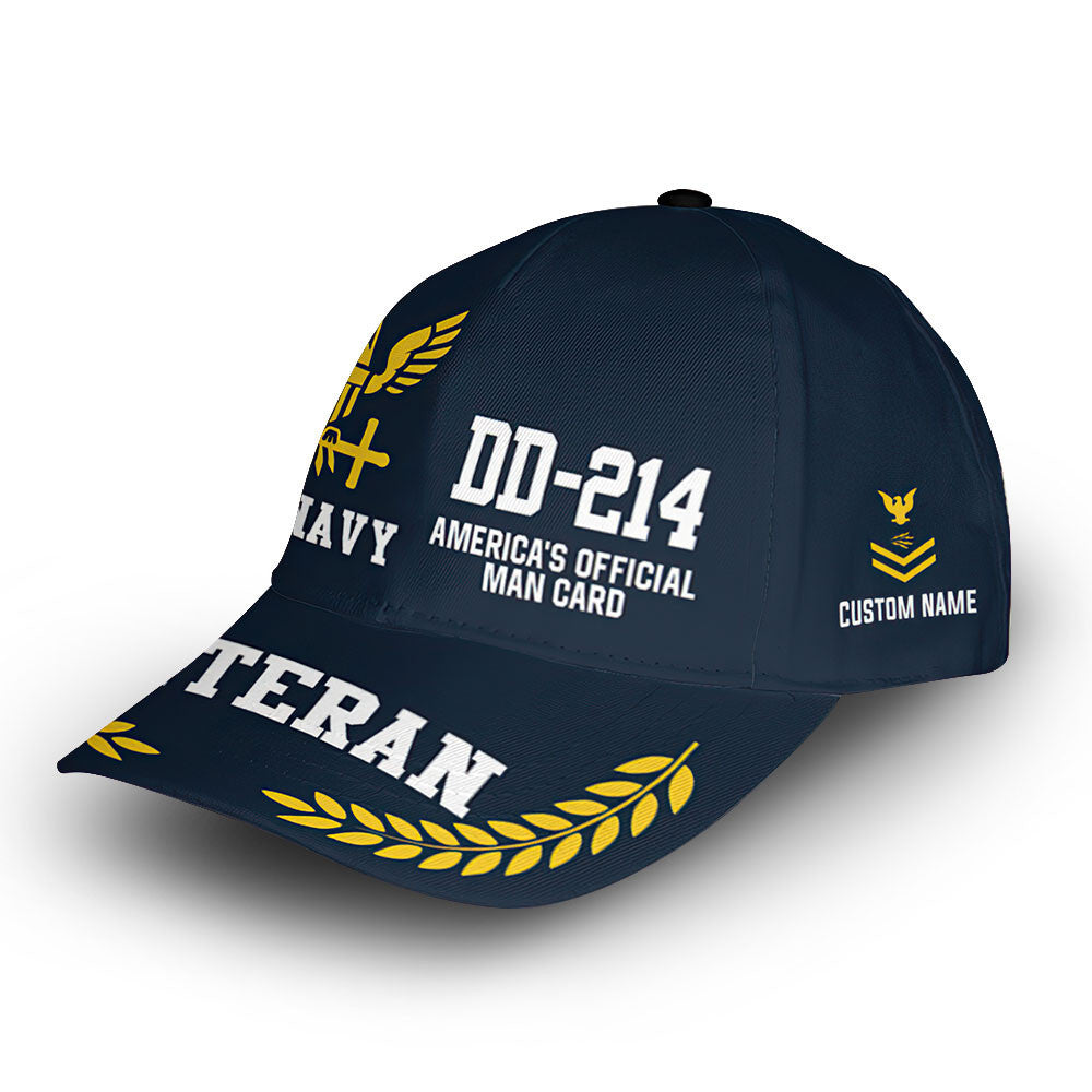 Premium Custom US Navy Cap VPVC013302, Gifts For Navy Veteran, Gifts For Dad, For Husband, Best Gifts On Father's Day, Armed Forces Day, Independence Day, Veterans Day.