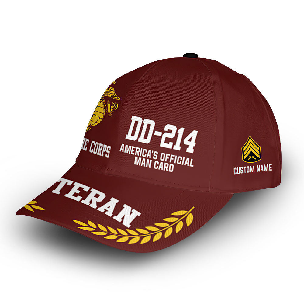 Premium Custom USMC Cap VPVC013303, Gifts For Marine Veteran, Gifts For Dad, For Husband, Best Gifts On Father's Day, Armed Forces Day, Independence Day, Veterans Day.