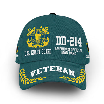 Premium Custom USCG Cap VPVC013305, Gifts For Coast Guard Veteran, Gifts For Dad, For Husband, Best Gifts On Father's Day, Armed Forces Day, Independence Day, Veterans Day.
