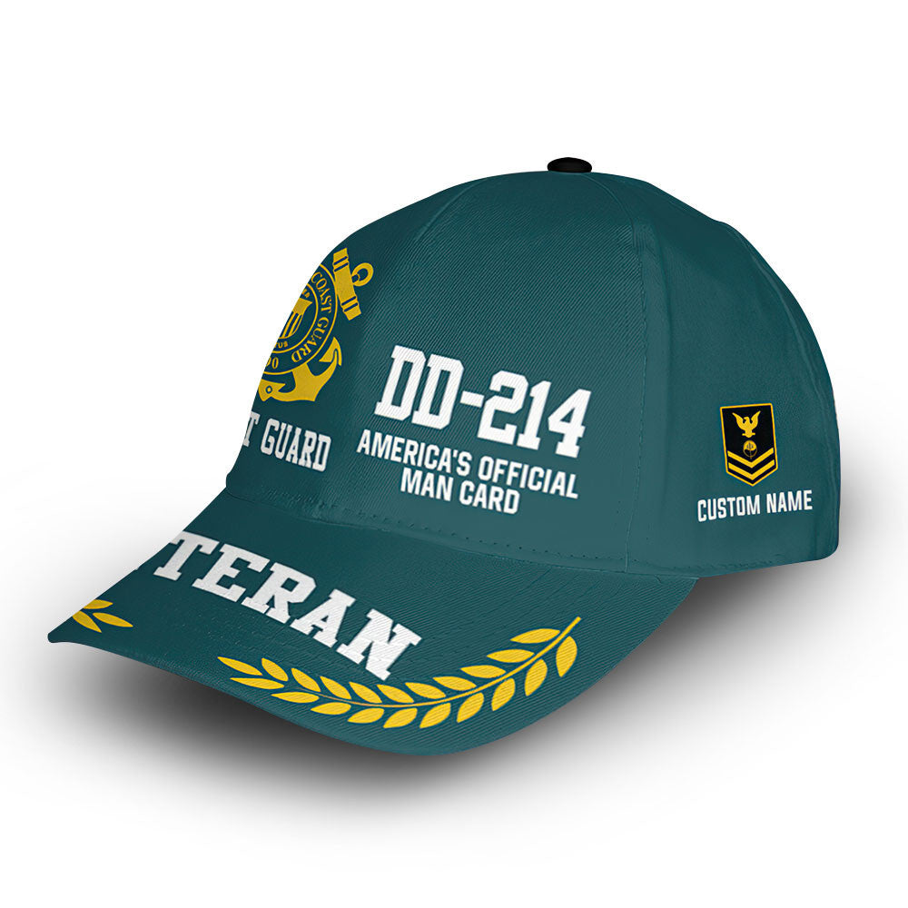 Premium Custom USCG Cap VPVC013305, Gifts For Coast Guard Veteran, Gifts For Dad, For Husband, Best Gifts On Father's Day, Armed Forces Day, Independence Day, Veterans Day.