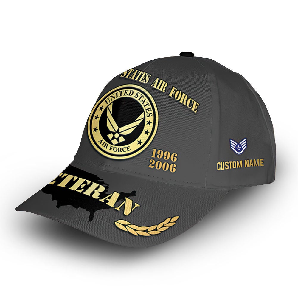 Unique Custom Name, Rank, Year, USAF Cap VPVC013309, Gifts For Air Force Veteran, Gifts For Dad, For Husband, Best Gifts On Father's Day, Independence Day, Veterans Day.