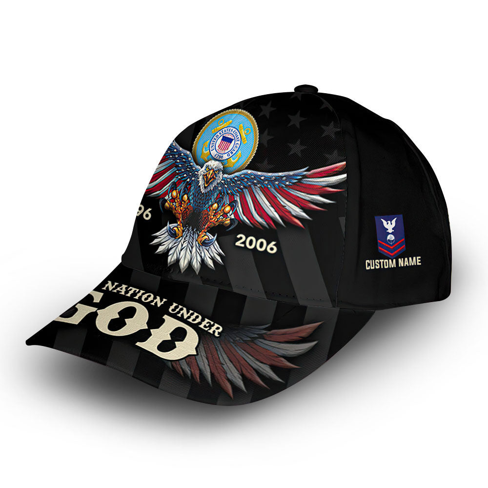Unique Custom Name, Rank, Year, USCG Cap VPVC013405, Gifts For Coast Guard Veteran, Gifts For Dad, For Husband, Best Gifts On Father's Day, Independence Day, Veterans Day.