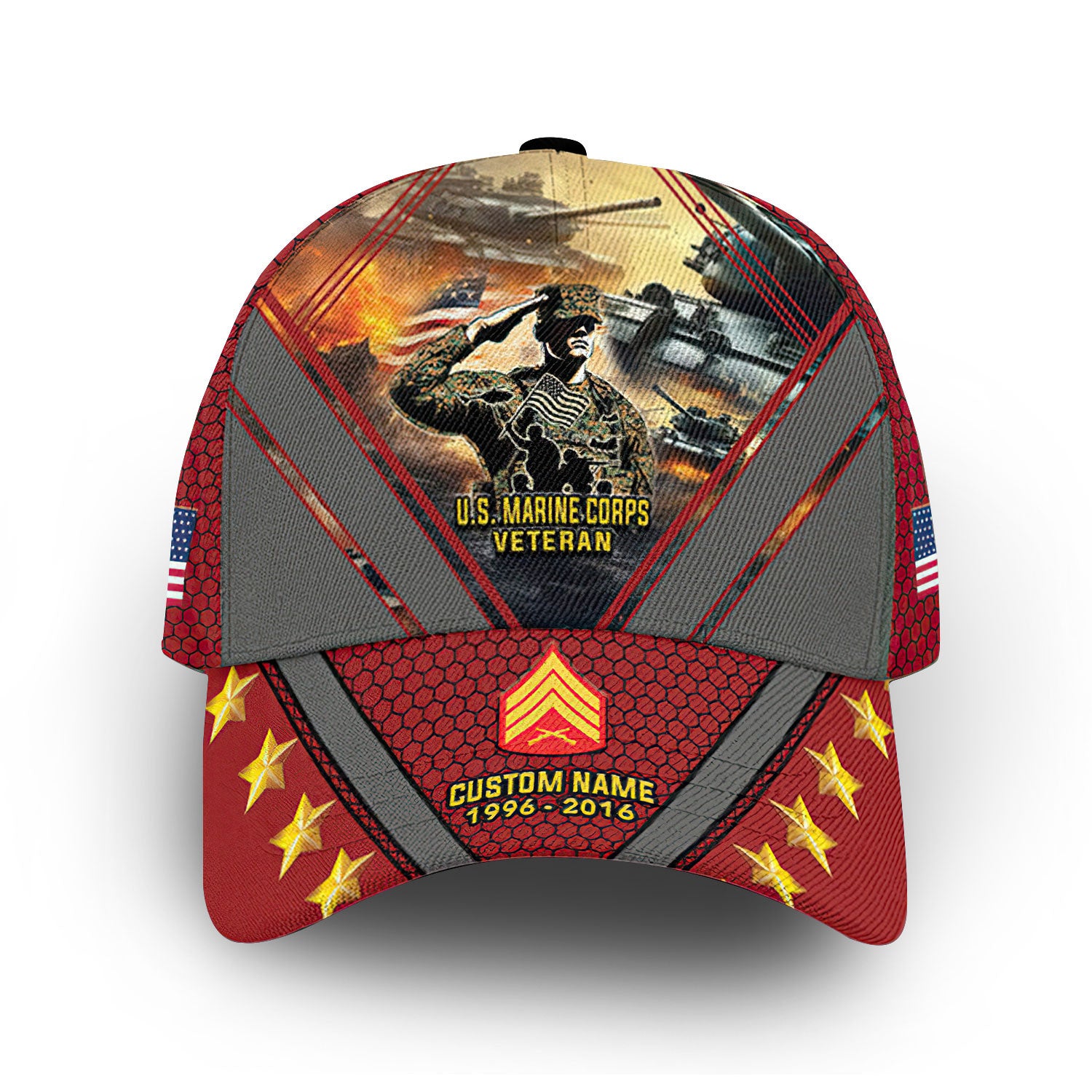 USMC Custom Cap VPVC013408, Gifts For Marine Veteran, Best Gifts On Father's Day, Armed Forces Day, Independence Day, Veterans Day.