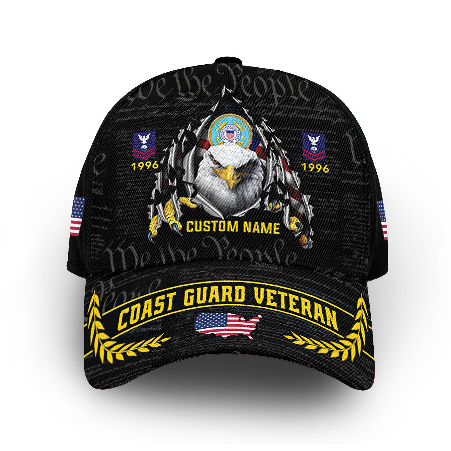Premium Custom USCG Cap VPVC013510, Gifts For Coast Guard Veteran, Best Gifts On Father's Day, Armed Forces Day, Independence Day, Veterans Day.