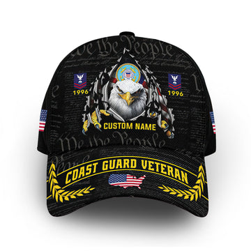 Premium Custom USCG Cap VPVC013510, Gifts For Coast Guard Veteran, Best Gifts On Father's Day, Armed Forces Day, Independence Day, Veterans Day.