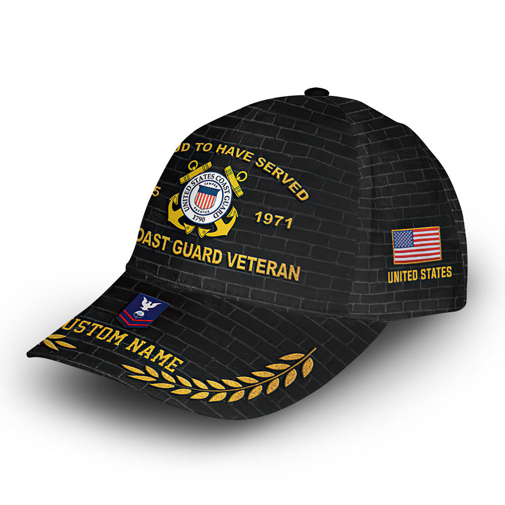 Premium Custom USCG Cap VPVC013605, Gifts For Coast Guard Veteran, Best Gifts On Father's Day, Armed Forces Day, Independence Day, Veterans Day.