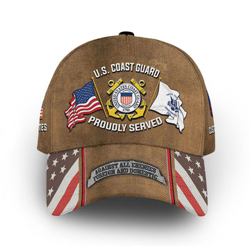 Premium Custom USCG Cap VPVC013610, Gifts For Coast Guard Veteran, Gifts For Dad, For Husband, Best Gifts On Father's Day, Armed Forces Day, Independence Day, Veterans Day.