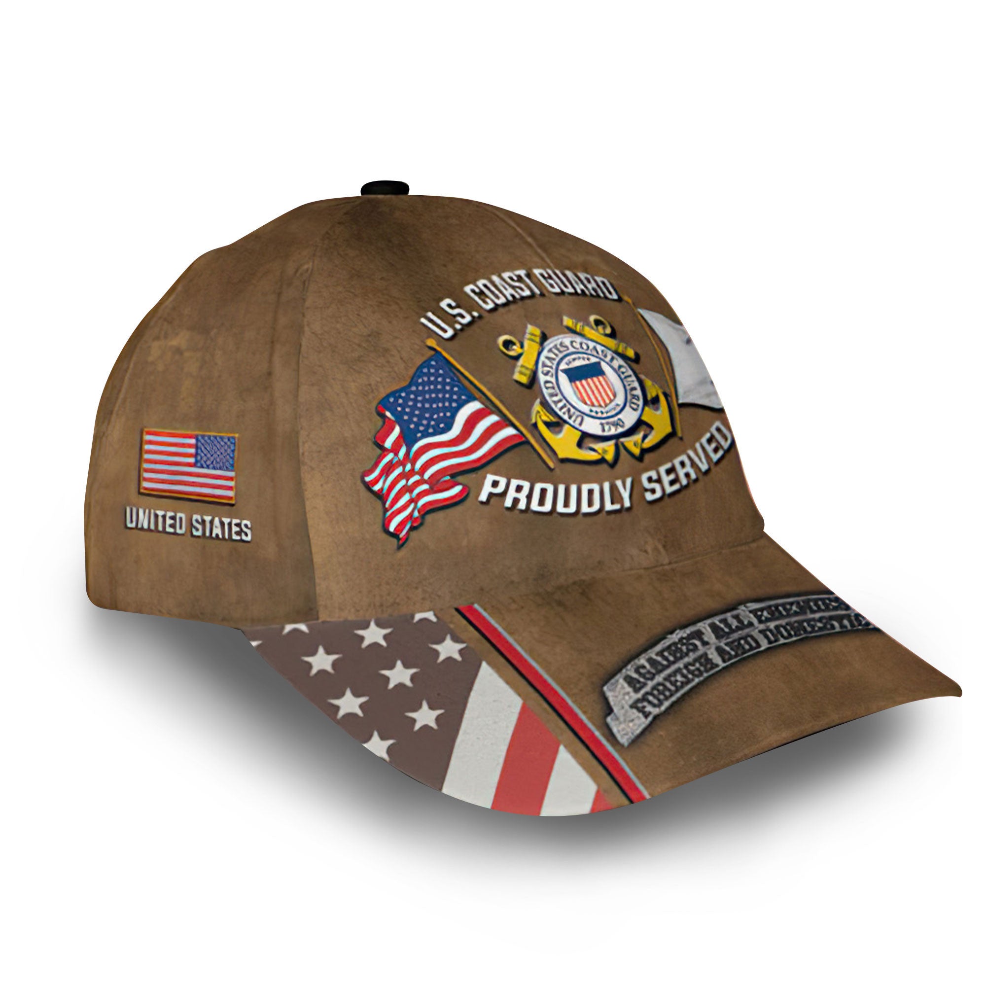 Premium Custom USCG Cap VPVC013610, Gifts For Coast Guard Veteran, Gifts For Dad, For Husband, Best Gifts On Father's Day, Armed Forces Day, Independence Day, Veterans Day.