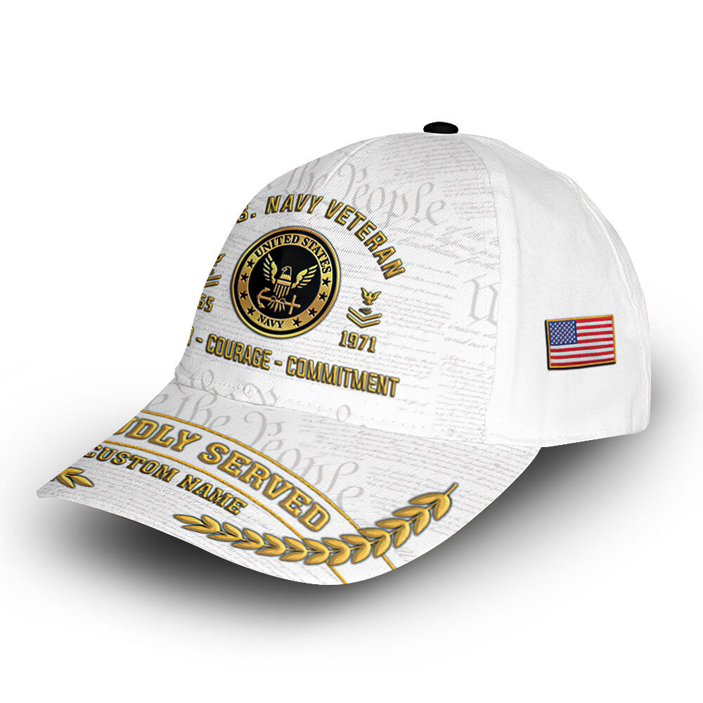 Premium Custom US Navy Cap VPVC013702, Gifts For Navy Veteran, Gifts For Dad, For Husband, Best Gifts On Father's Day, Armed Forces Day, Independence Day, Veterans Day.