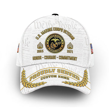 Premium Custom USMC Cap VPVC013703, Gifts For Marine Veteran, Gifts For Dad, For Husband, Best Gifts On Father's Day, Armed Forces Day, Independence Day, Veterans Day.