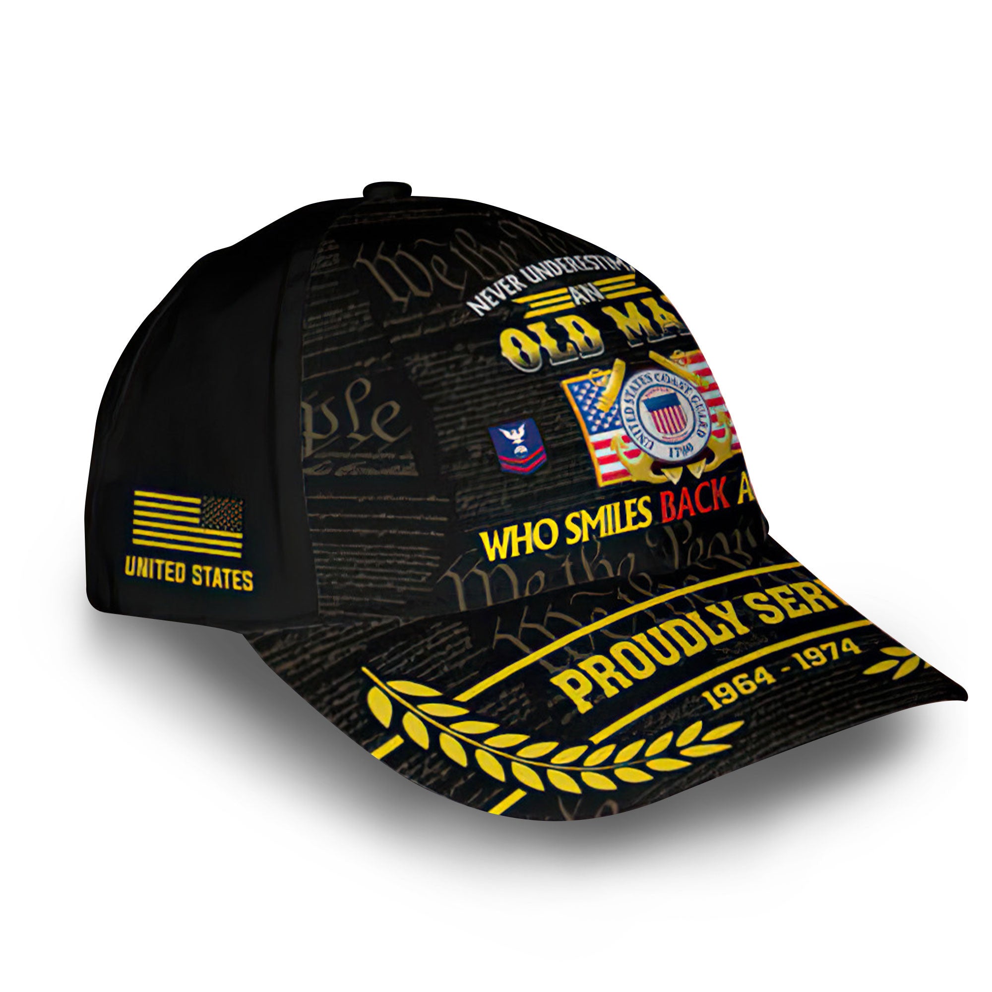 Premium Custom USCG Cap VPVC013710, Gifts For Coast Guard Veteran, Gifts For Dad, For Husband, Best Gifts On Father's Day, Armed Forces Day, Independence Day, Veterans Day.