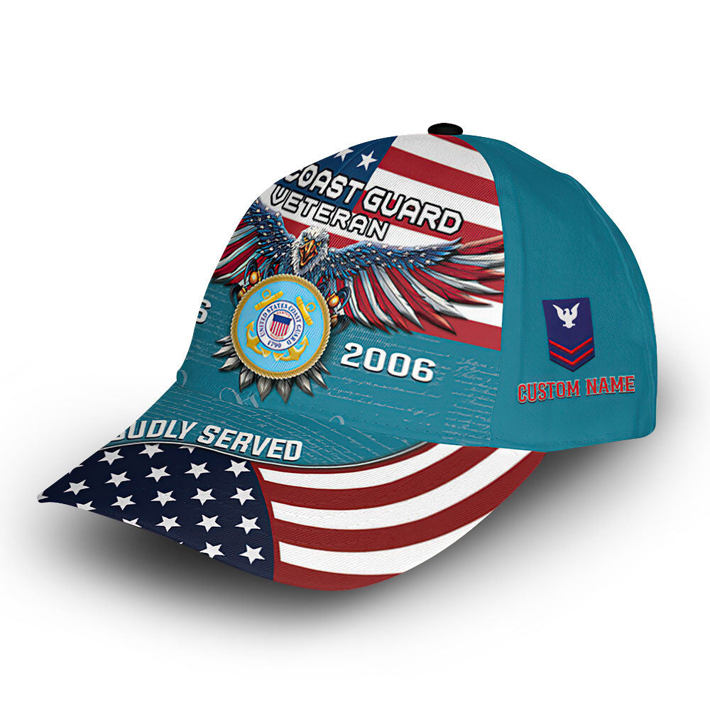 Premium Custom USCG Cap VPVC014005, Gifts For Coast Guard Veteran, Best Gifts On Father's Day, Armed Forces Day, Independence Day, Veterans Day.