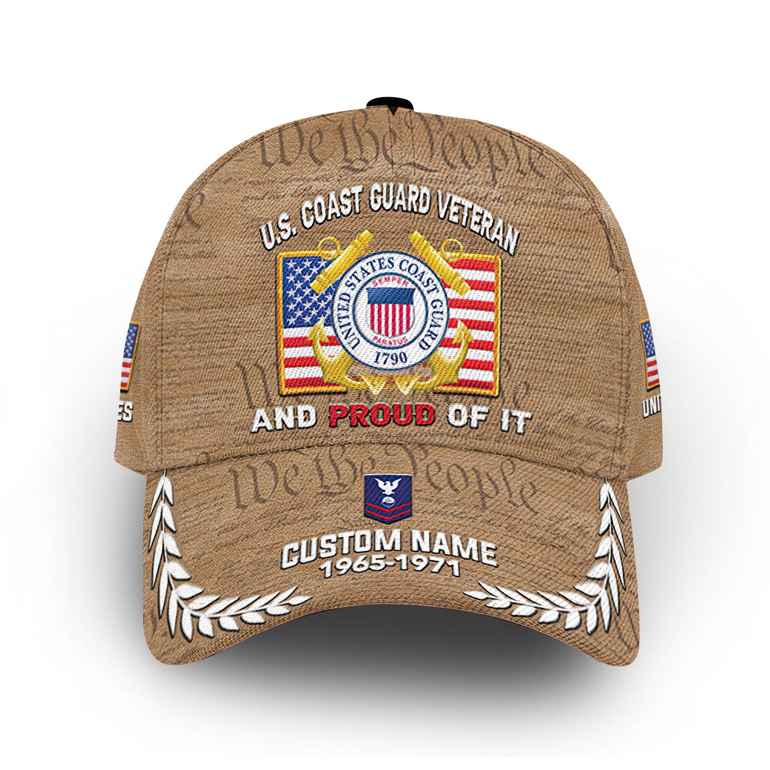 Premium Custom USCG Cap VPVC014010, Gifts For Coast Guard Veteran, Best Gifts On Father's Day, Armed Forces Day, Independence Day, Veterans Day.