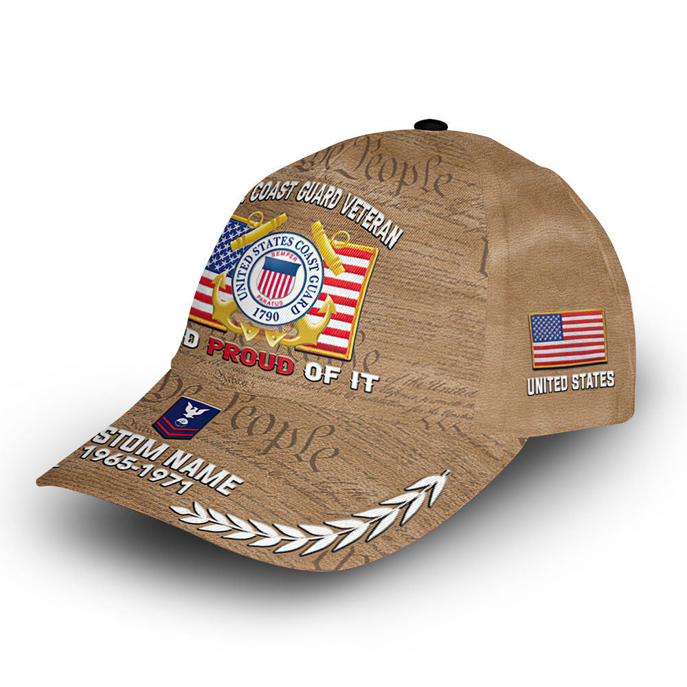 Premium Custom USCG Cap VPVC014010, Gifts For Coast Guard Veteran, Best Gifts On Father's Day, Armed Forces Day, Independence Day, Veterans Day.