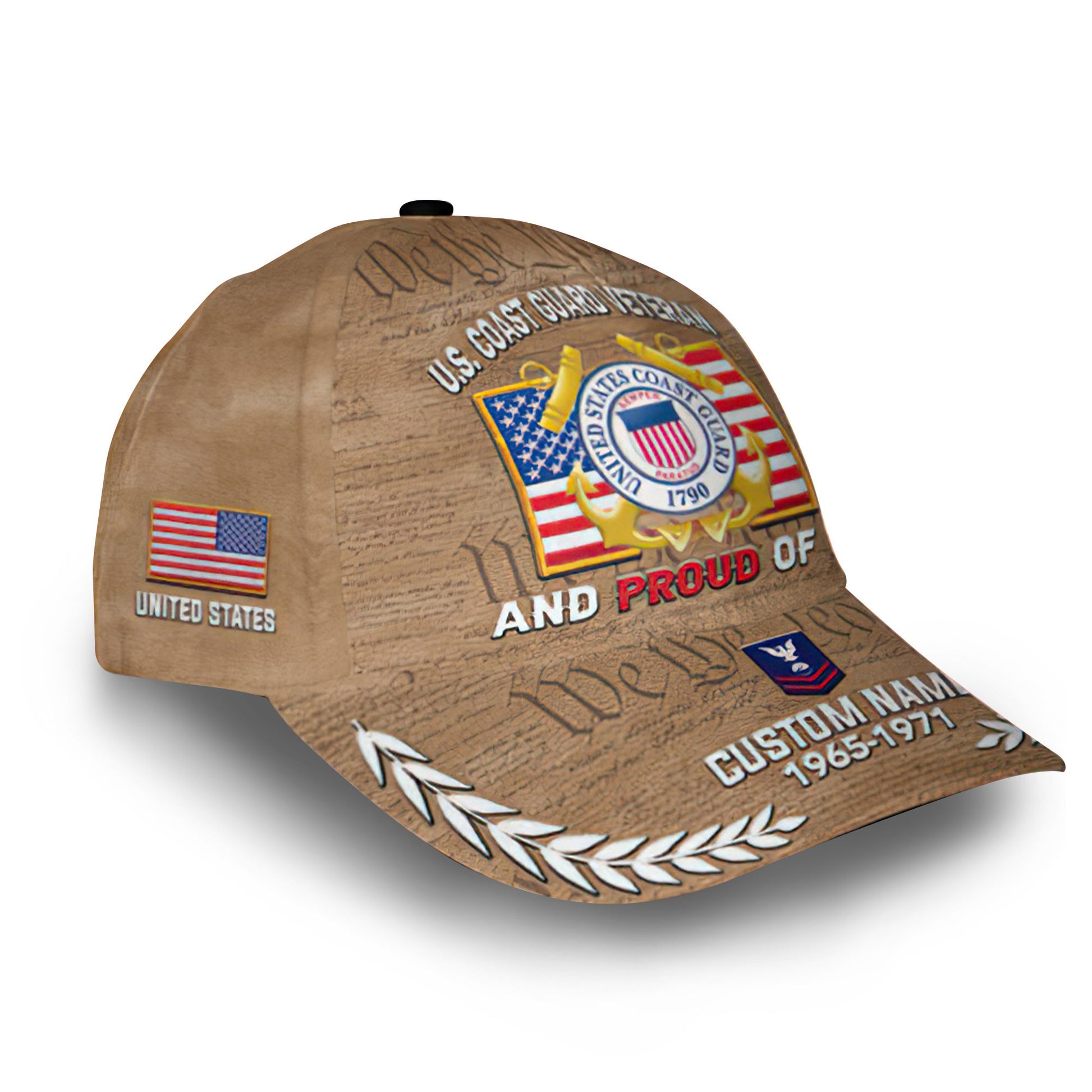 Premium Custom USCG Cap VPVC014010, Gifts For Coast Guard Veteran, Best Gifts On Father's Day, Armed Forces Day, Independence Day, Veterans Day.