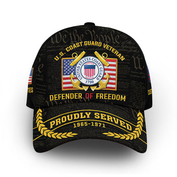Premium Custom USCG Cap VPVC014105, Gifts For Coast Guard Veteran, Gifts For Dad, For Husband, Best Gifts On Father's Day, Armed Forces Day, Independence Day, Veterans Day.