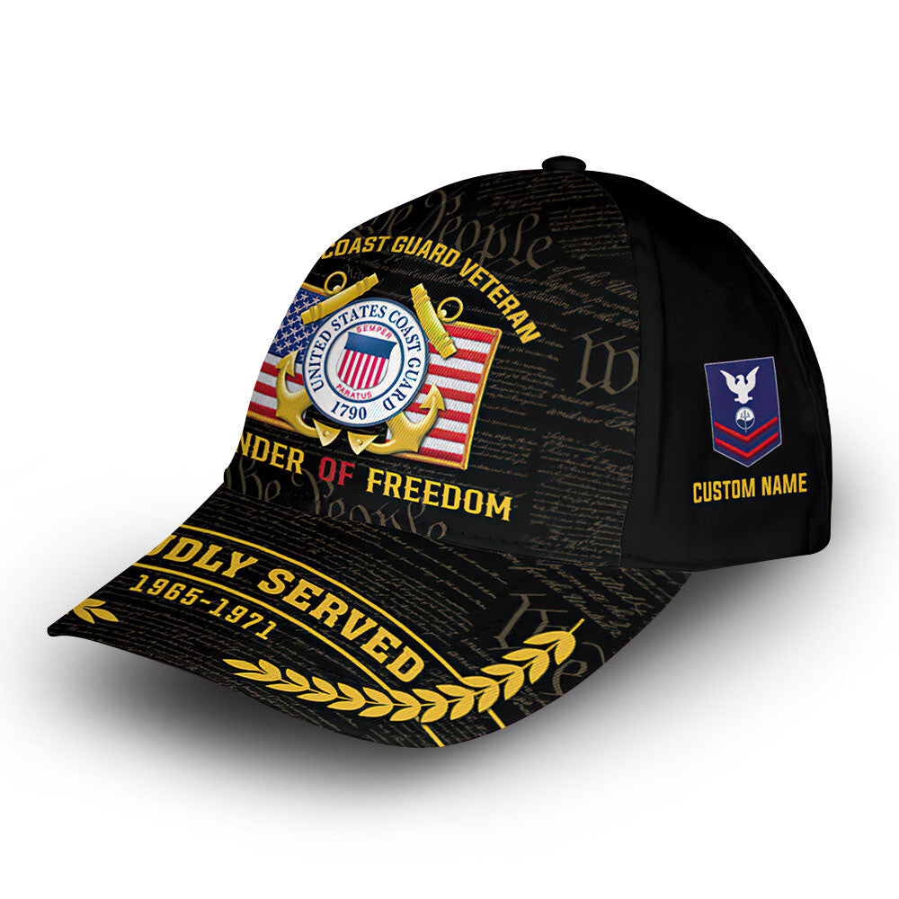 Premium Custom USCG Cap VPVC014105, Gifts For Coast Guard Veteran, Gifts For Dad, For Husband, Best Gifts On Father's Day, Armed Forces Day, Independence Day, Veterans Day.