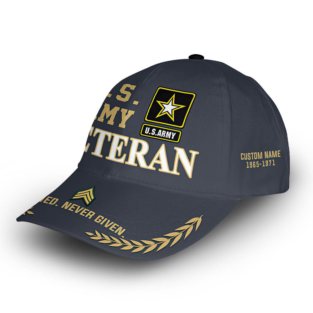 Premium Custom US Army Cap VPVC014201, Gifts For Army Veteran, Gifts For Dad, For Husband, Best Gifts On Father's Day, Armed Forces Day, Independence Day, Veterans Day.