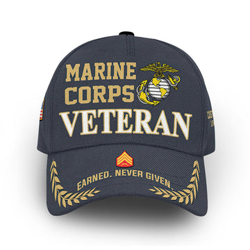 Premium Custom USMC Cap VPVC014203, Gifts For Marine Veteran, Gifts For Dad, For Husband, Best Gifts On Father's Day, Armed Forces Day, Independence Day, Veterans Day.