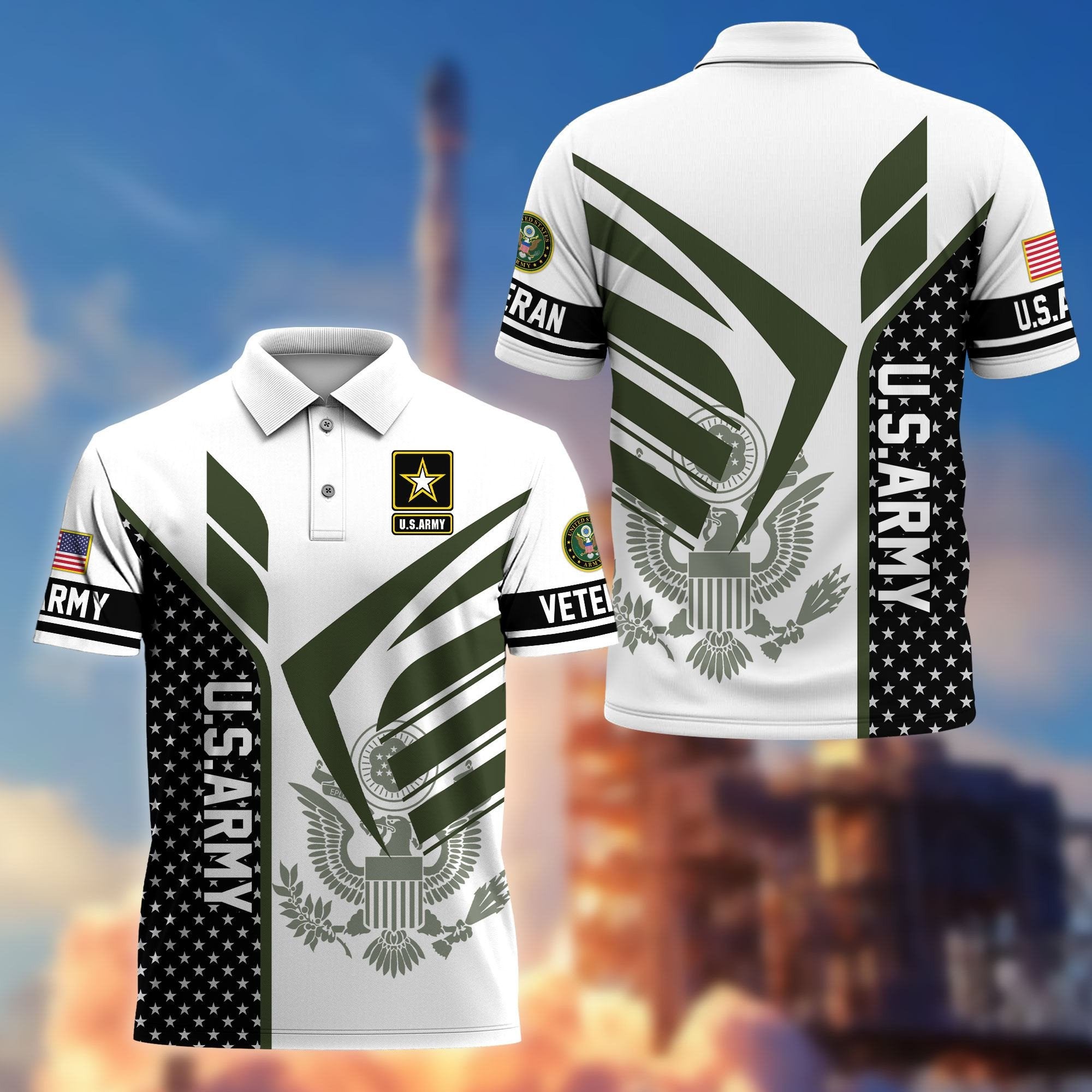 Premium US Veterans Polo Shirt BPHN240211, Gifts For US Veterans, Gifts On Father's Day, Independence Day, Armed Forces Day, Veterans Day.