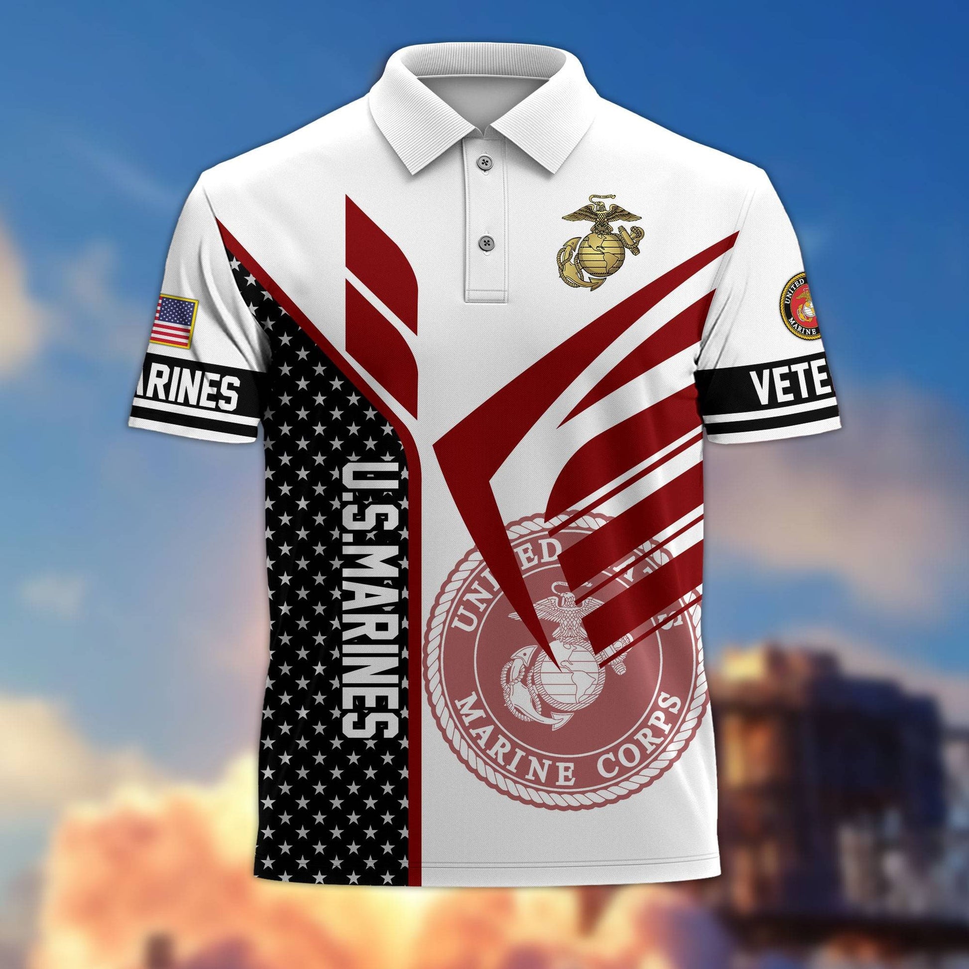 Premium US Veterans Polo Shirt BPHN240211, Gifts For US Veterans, Gifts On Father's Day, Independence Day, Armed Forces Day, Veterans Day.
