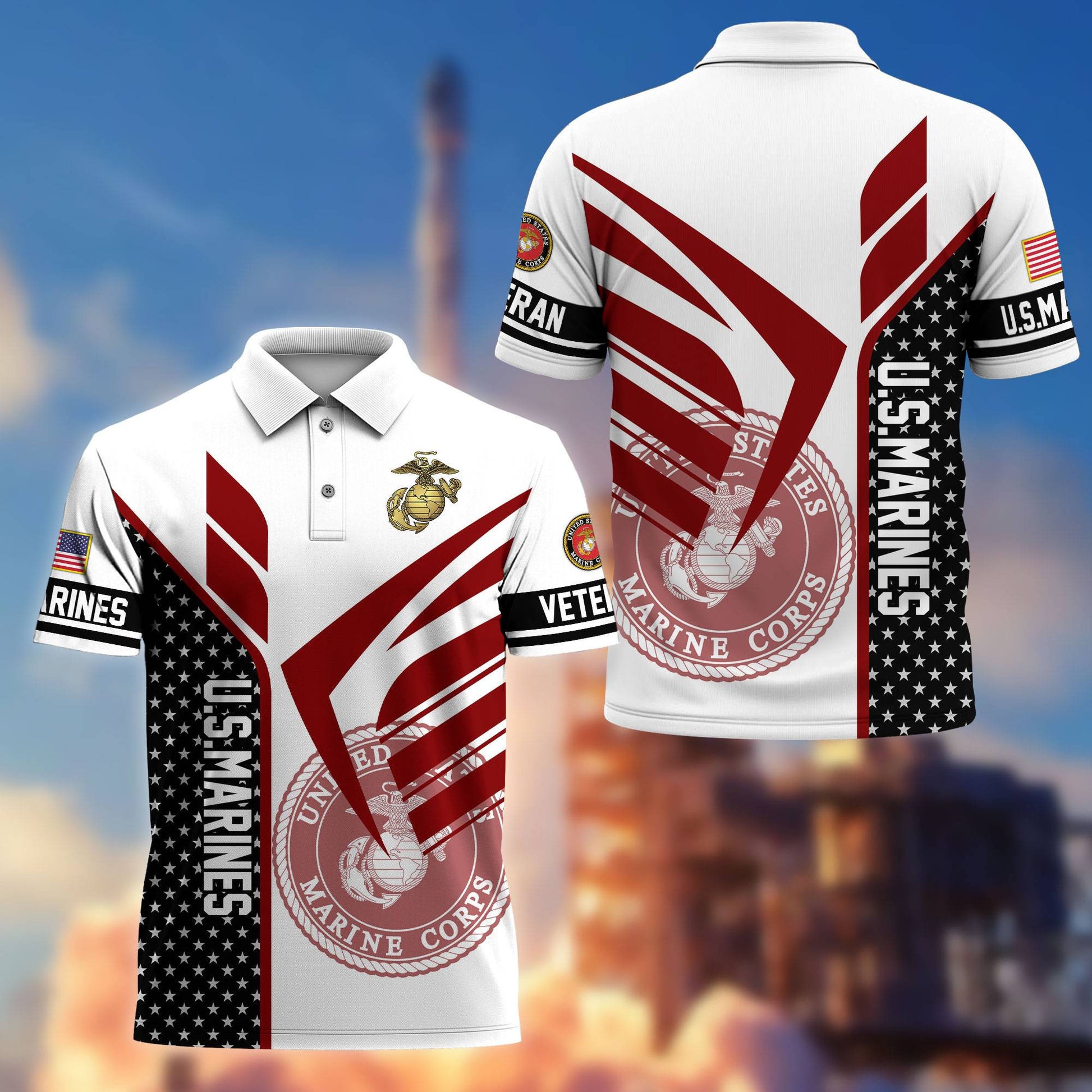 Premium US Veterans Polo Shirt BPHN240211, Gifts For US Veterans, Gifts On Father's Day, Independence Day, Armed Forces Day, Veterans Day.