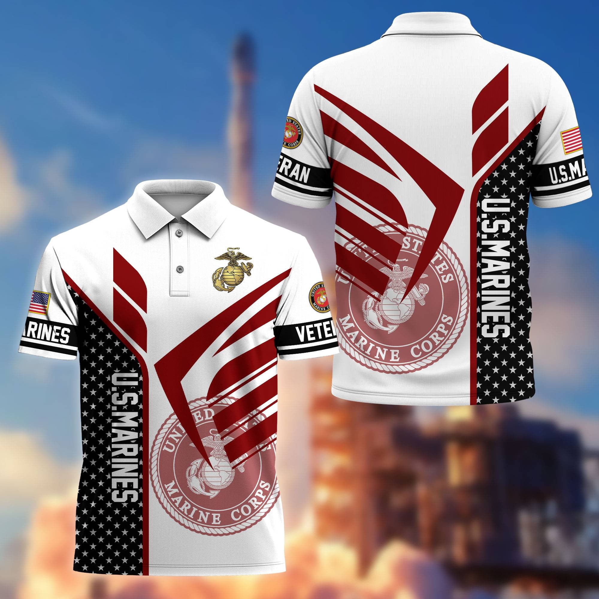 Premium US Veterans Polo Shirt BPHN240211, Gifts For US Veterans, Gifts On Father's Day, Independence Day, Armed Forces Day, Veterans Day.