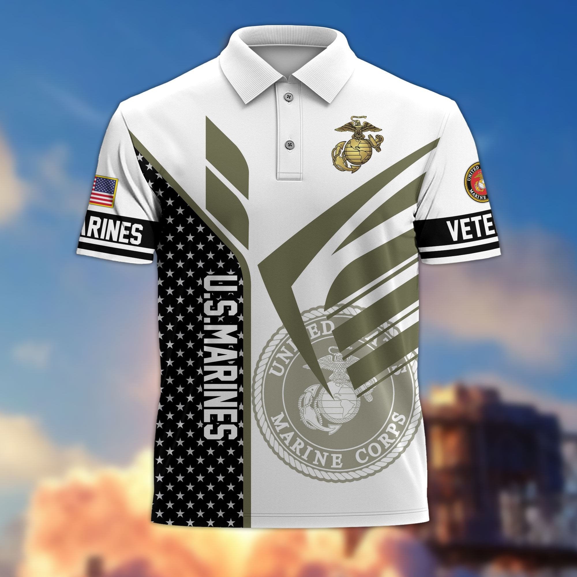 Premium US Veterans Polo Shirt BPHN240211, Gifts For US Veterans, Gifts On Father's Day, Independence Day, Armed Forces Day, Veterans Day.