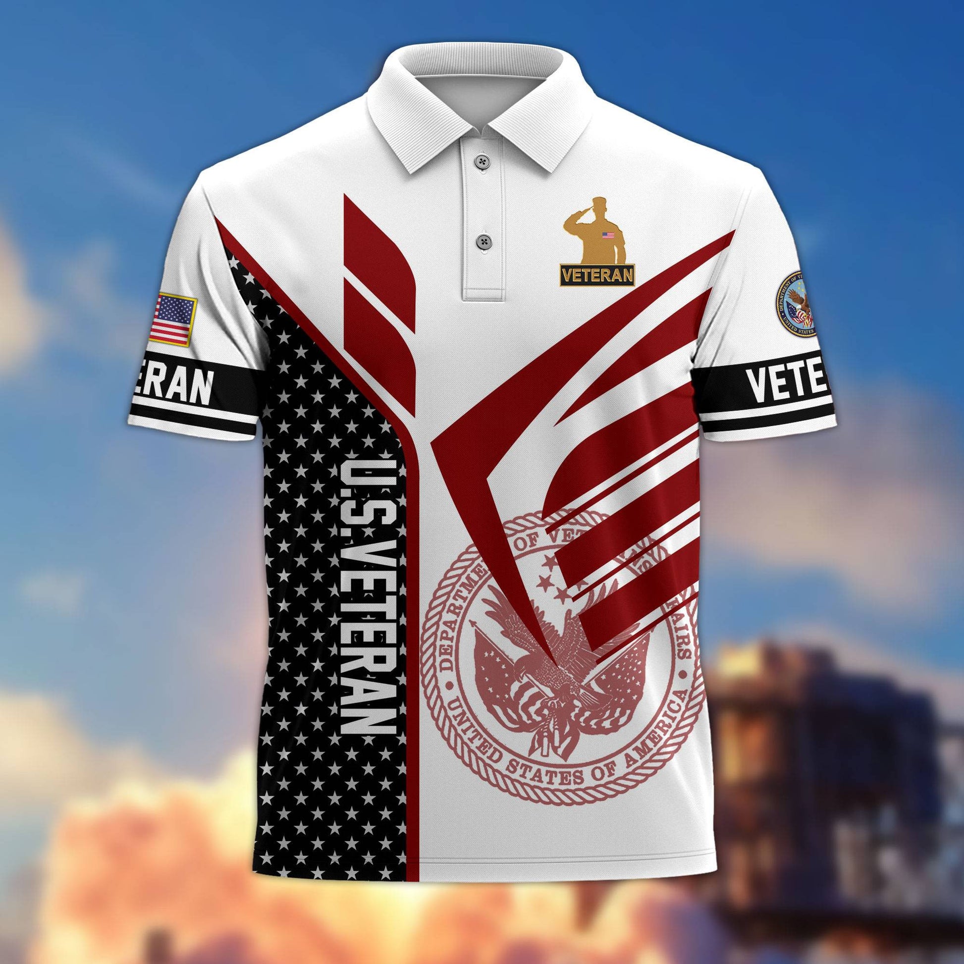 Premium US Veterans Polo Shirt BPHN240211, Gifts For US Veterans, Gifts On Father's Day, Independence Day, Armed Forces Day, Veterans Day.