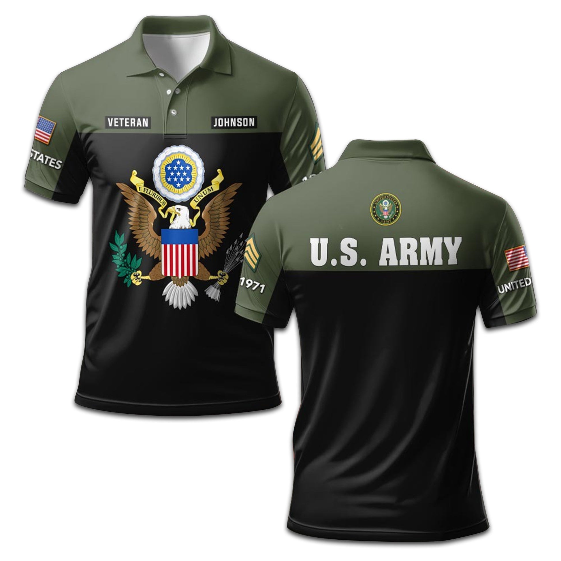 Premium Custom US Army Polo Shirt VPVC208101, Gifts For Army Veteran, Gifts For Dad, For Husband, Best Gifts On Father's Day, Armed Forces Day, Independence Day, Veterans Day.