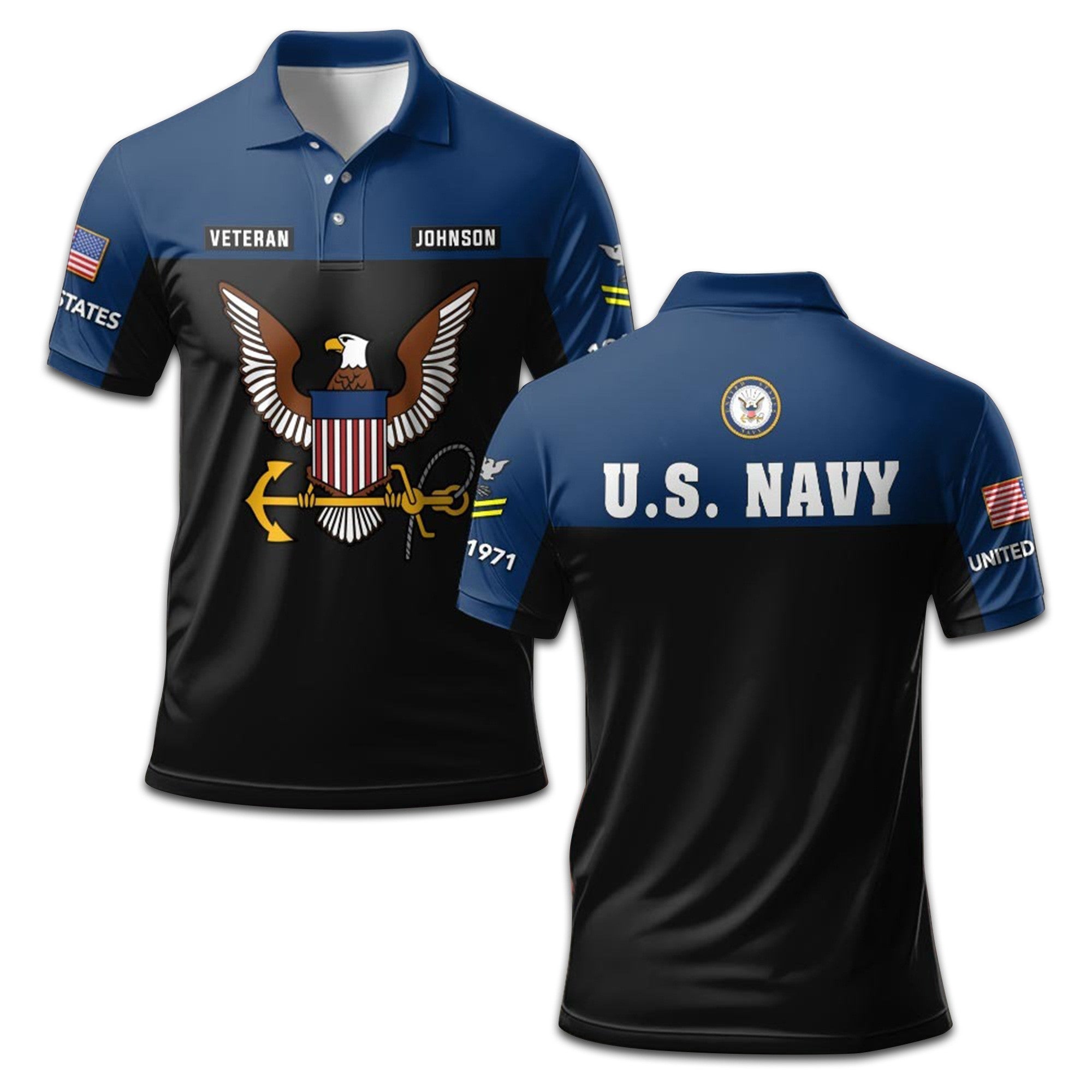Premium Custom US Navy Polo Shirt VPVC208102, Gifts For Navy Veteran, Gifts For Dad, For Husband, Best Gifts On Father's Day, Armed Forces Day, Independence Day, Veterans Day.